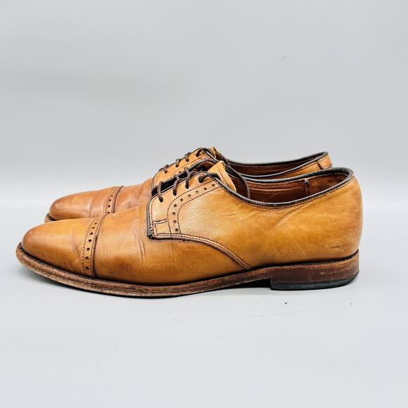 Allen Edmonds Shoes Mens 9 Brown Leather Cap Toe Derby Oxford Dress Lace Up main image 6